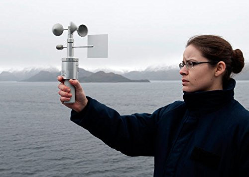 Aerographer??s Mate uses an anemometer to measure the wind speed Poster Print by Stocktrek Images (17 x 11)