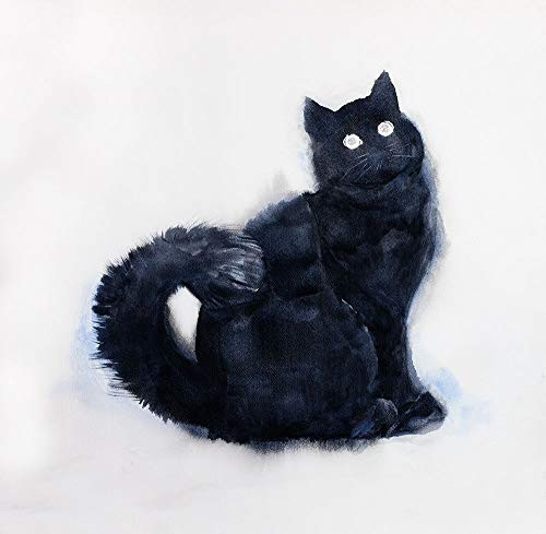 Posterazzi Collection Furry Black Watercolor CAT Poster Print by Atelier B Art Studio (12 x 12)
