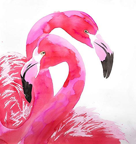 Posterazzi Collection Watercolor Flamingo Love Poster Print by Atelier B Art Studio (12 x 12)