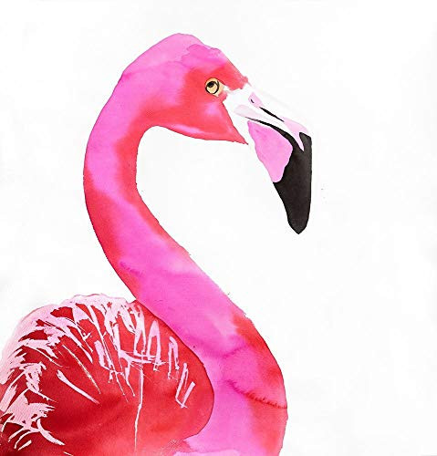 Posterazzi Collection Watercolor Proud Flamingo Profile Poster Print by Atelier B Art Studio (12 x 12)
