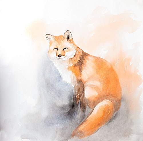 Posterazzi Collection Watercolor Fox Poster Print by Atelier B Art Studio (24 x 24)