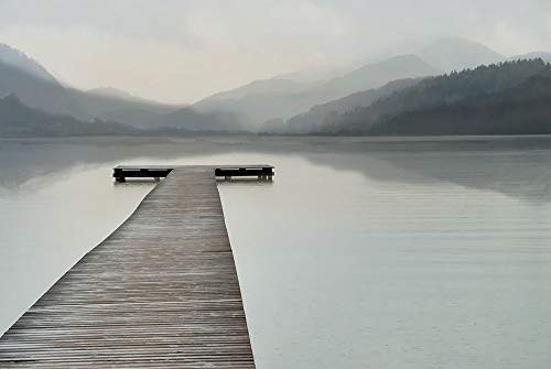 Posterazzi PDXFAF673CSMALL Solitude at The Pier, Color Photo Print, 24 x 18, Multi