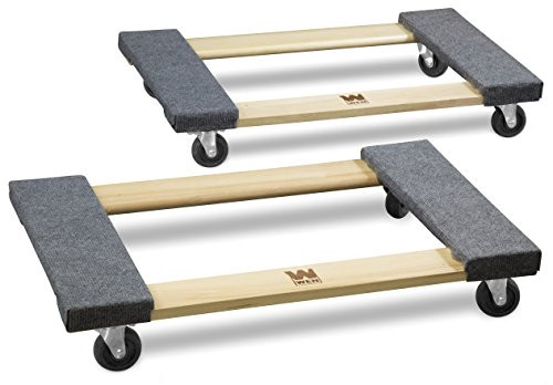 WEN 721830 1000-Pound Capacity 18-by-30-Inch Hardwood Mover's Dolly, 2-Pack