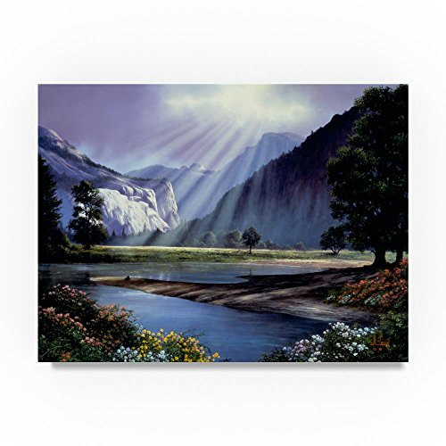 Trademark Fine Art Light Over Mountain Scene by Anthony Casay, 14x19-Inch Canvas Wall Art