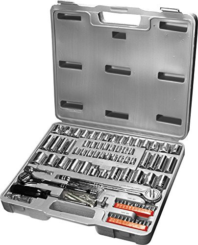 Performance Tool W1198 SAE/Metric 100-Piece Socket (1/4", 3/8" & 1/2" Drive) and Bit Set