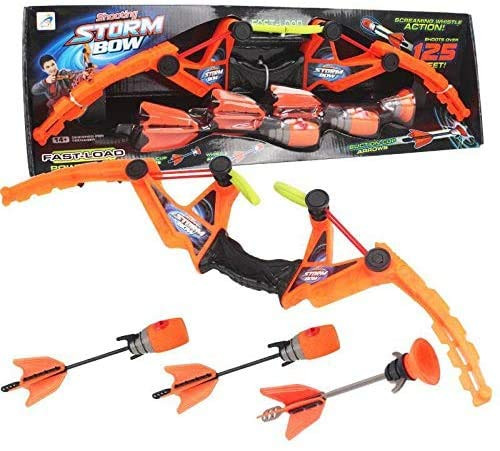 ALLCELE Faux Bow 3 - Shoots Over 100 Feet - Foam Bow & Arrow Archery Set (Orange)