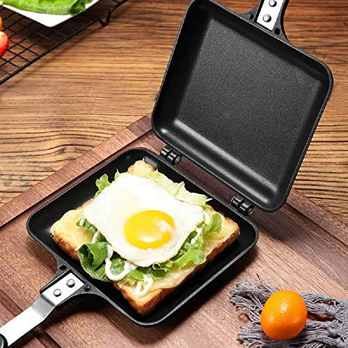 Grilled Sandwich Panini Maker Hot Sandwich Maker Pan Nonstick Aluminum Flip Pan