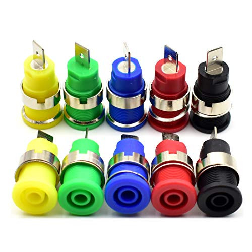 10 Pcs 4mm Banana Jack Female Panel Mount Banana Socket Binding Post Adapter for 4mm Banana Plug Connectors