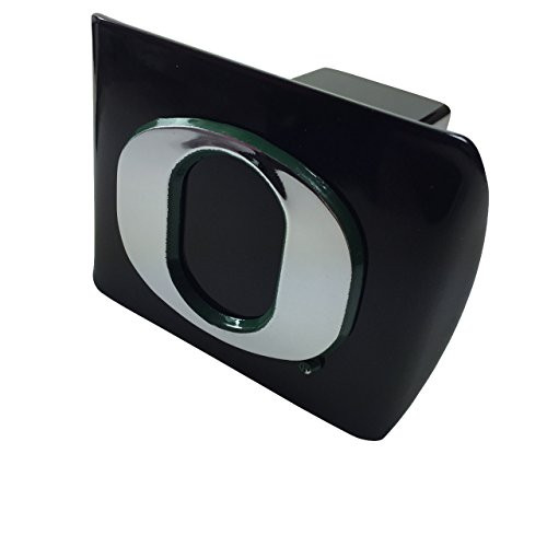 University of Oregon METAL emblem (with green trim) on black METAL Hitch Cover