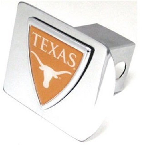 Texas Longhorns Shield on Chrome METAL Hitch Cover Texas Longhorns Shield on Chrome METAL Hitch Cover