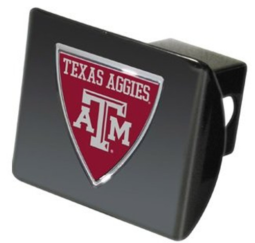 Texas A&M shield emblem on black METAL Hitch Cover Texas A&M shield emblem on black METAL Hitch Cover