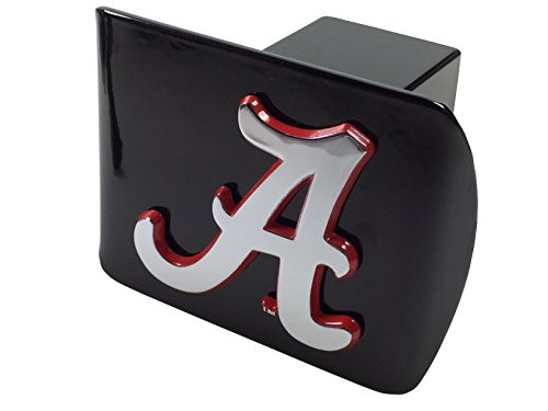 AMG University of Alabama METAL emblem (chrome with crimson trim) on black METAL Hitch Cover