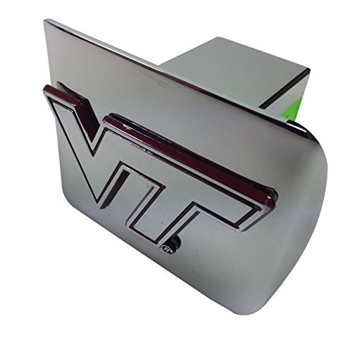 Virginia Tech METAL emblem (chrome with maroon trim) on chrome METAL Hitch Cover Virginia Tech METAL emblem (chrome with maroon trim) on chrome METAL Hitch Cover