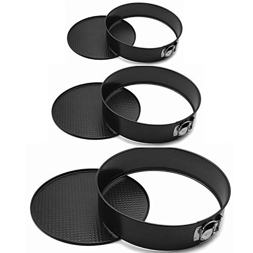 ODDIER Nonstick Leakproof 3pcs Springform Pan set(7"/9"/10") Cake Pan Bakeware Cheesecake Pan with 30 Pcs Baking Paper
