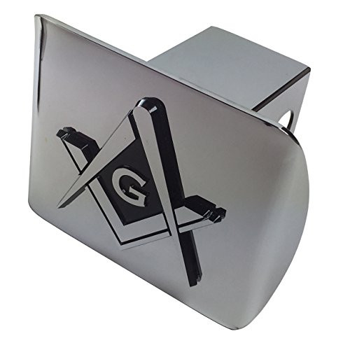Mason Square Compass Freemason Emblem on Chrome METAL Hitch Cover Mason Square Compass Freemason Emblem on Chrome METAL Hitch Cover