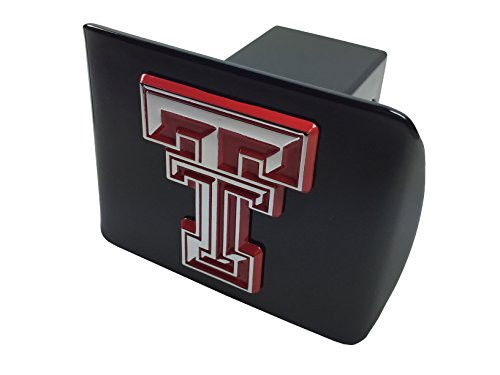 Texas Tech University METAL emblem (chrome with red trim) on black METAL Hitch Cover Texas Tech University METAL emblem (chrome with red trim) on black METAL Hitch Cover