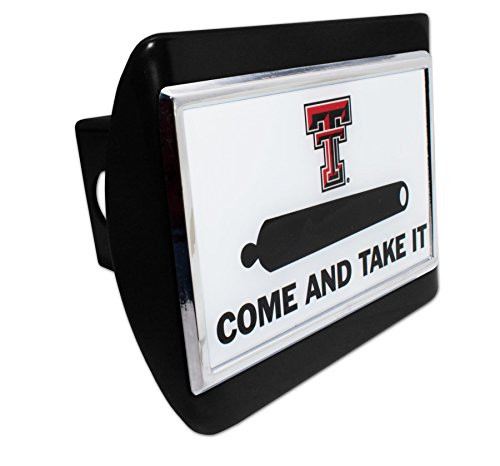 Texas Tech - Come and Take It METAL emblem on Black METAL Hitch Cover Texas Tech - Come and Take It METAL emblem on Black METAL Hitch Cover