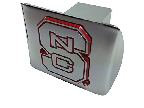 North Carolina State University METAL emblem (chrome with red trim) on chrome METAL Hitch Cover North Carolina State University METAL emblem (chrome with red trim) on chrome METAL Hitch Cover