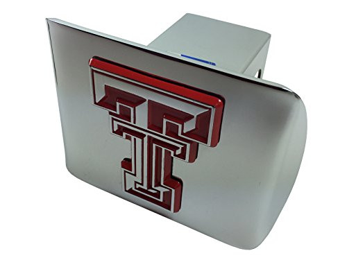 Texas Tech University METAL emblem (chrome with red trim) on chrome METAL Hitch Cover Texas Tech University METAL emblem (chrome with red trim) on chrome METAL Hitch Cover