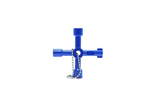Multifunctional Marine Tools Key Universal Control Cabinet Key Torque Wrenches Cross Key Train Door Key (Blue)