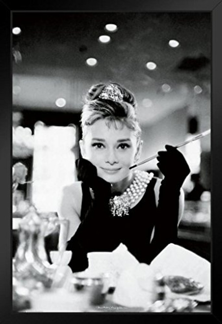 Pyramid America Audrey Hepburn Breakfast at Tiffanys Movie Black Wood Framed Poster 14x20 Pyramid America Audrey Hepburn Breakfast at Tiffanys Movie Black Wood Framed Poster 14x20