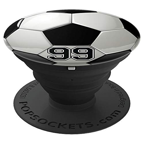 Soccer Player Number No 99 Football Ball Pop Socket PopSockets Grip and Stand for Phones and Tablets