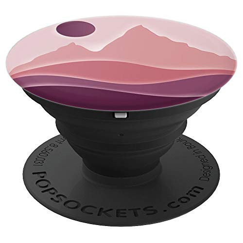 Moon Night Pop Mount Socket Mountain Art Work Pink color PopSockets Grip and Stand for Phones and Tablets