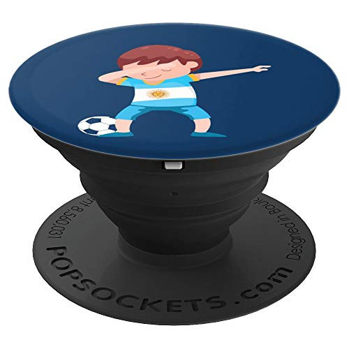 Dabbing Patriotic Argentinian Boy Argentina Soccer Football PopSockets Grip and Stand for Phones and Tablets