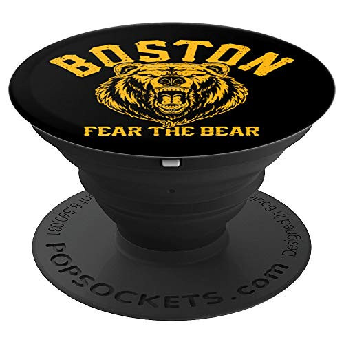 Beware of Boston Fear The Bear Hockey Classic Fan Bruin Gift PopSockets Grip and Stand for Phones and Tablets