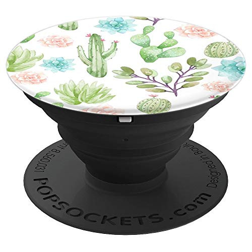 Green Cactus Pop Mount Socket Cute Desert Plant and Flowers PopSockets Grip and Stand for Phones and Tablets