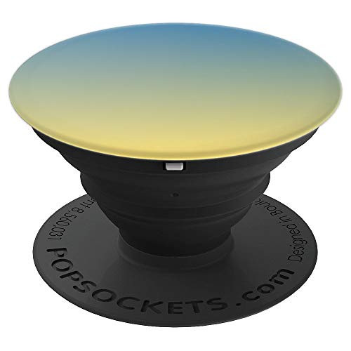 Cute Sunrise Gradient Aesthetic Ombre Gift Color Blue Yellow PopSockets Grip and Stand for Phones and Tablets