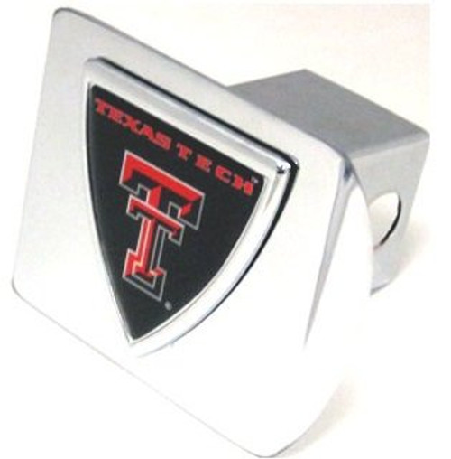 Texas Tech shield emblem on chrome METAL Hitch Cover Texas Tech shield emblem on chrome METAL Hitch Cover