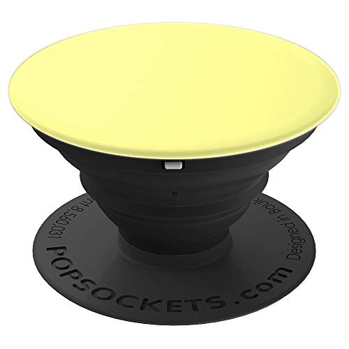 Pastel Yellow Solid Color Simple Aesthetic Yellow Pastel PopSockets Grip and Stand for Phones and Tablets