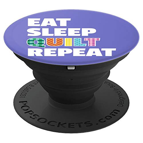Quilting Design - For Quilters Who Quilt Slate Blue PopSockets Grip and Stand for Phones and Tablets Quilting Design - For Quilters Who Quilt Slate Blue PopSockets Grip and Stand for Phones and Tablets