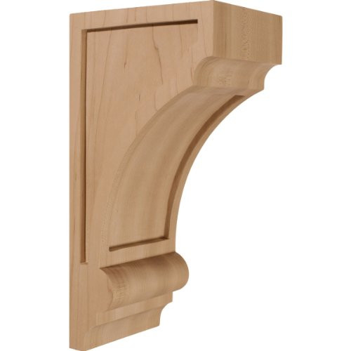 Ekena Millwork CORW04X05X10DIRW 4-Inch W x 5-Inch D x 10-Inch H Diane Recessed Wood Corbel, Rubberwood