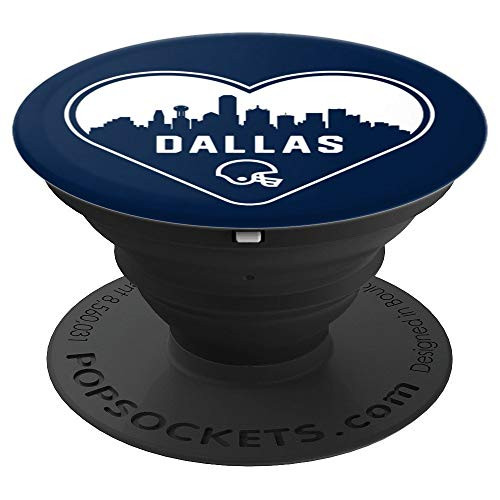 Cute I Love Dallas Football Heart City Skyline PopSockets Grip and Stand for Phones and Tablets