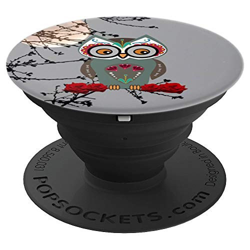 Sugar Skull Owl PopSockets Grip and Stand for Phones and Tablets