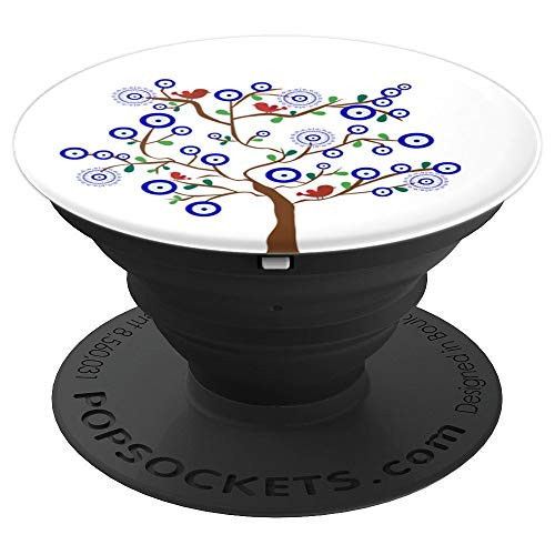 Evil Eye Tree and Robin Birds PopSockets Grip and Stand for Phones and Tablets