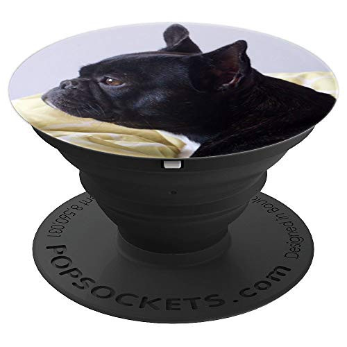 Black Brindle Frenchie French bulldog Dog Puppy PopSockets Grip and Stand for Phones and Tablets