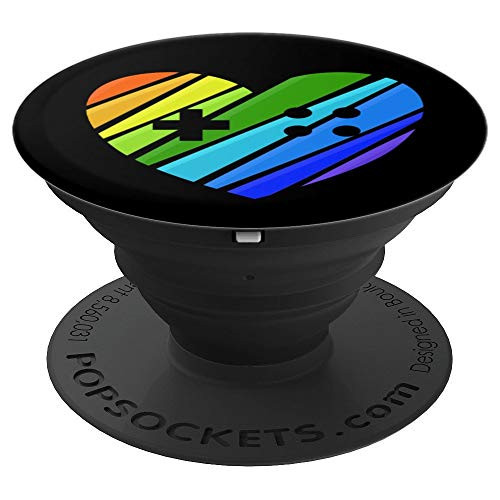 Rainbow Heart Video Game Controller PopSockets Grip and Stand for Phones and Tablets