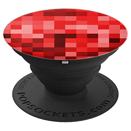 Pixelated Gamer Plain Red PopSockets Grip and Stand for Phones and Tablets