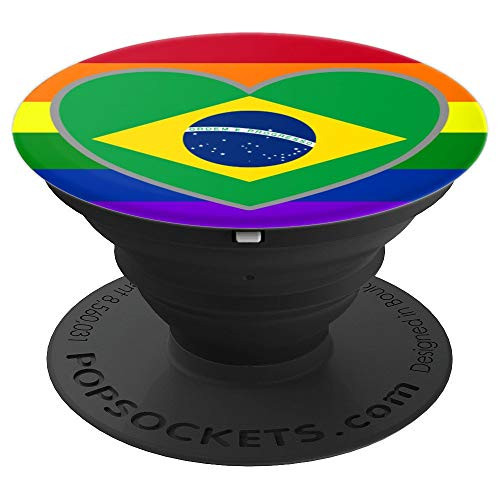 Gay Pride Brazilian Brazil Flag PopSockets Grip and Stand for Phones and Tablets