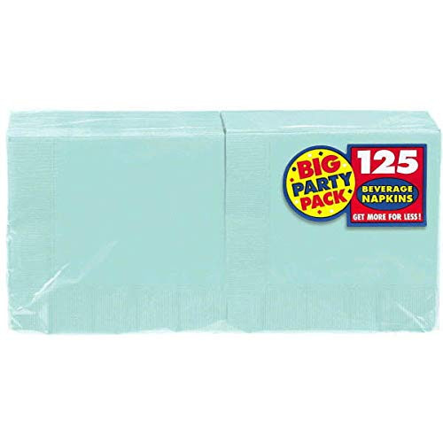 Robin's Egg Blue Beverage Paper Napkins Big Party Pack, 6 Pk