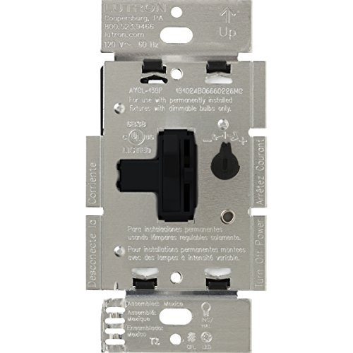 Lutron Toggler 250-Watt C.L Dimmer Switch for Dimmable LED, Halogen and Incandescent Bulbs, Single-Pole or 3-Way, AYCL-253P-BL, Black
