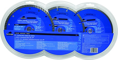 Task Tools 07417 Tuf-E-NUF Diamond Blade Set, 7-Inch, 3-Piece