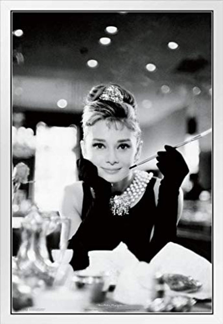 Pyramid America Audrey Hepburn Breakfast at Tiffanys Movie White Wood Framed Poster 14x20 Pyramid America Audrey Hepburn Breakfast at Tiffanys Movie White Wood Framed Poster 14x20