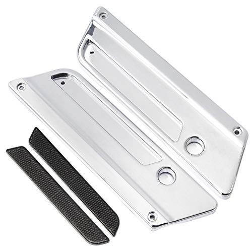 Benlari Saddlebag Chrome Latch Cover Black Reflectors Inserts Aluminum Hing Cover Compatible for 1993-2013 Harley Davidson Touring Road King Electra Street Road Glide FLHX FLHR FLTR
