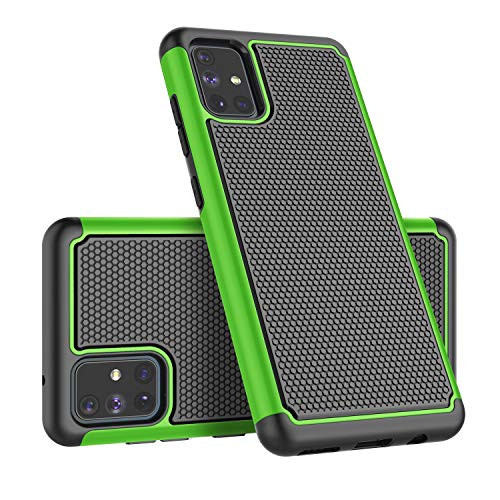 Takfox Galaxy A71 Case, Phone Case for Samsung Galaxy A71 [5G Version], Heavy Duty Shockproof Rugged Cover Hard Plastic & Soft Silicone Dual Layer Protective Bumper Phone Cover-Green