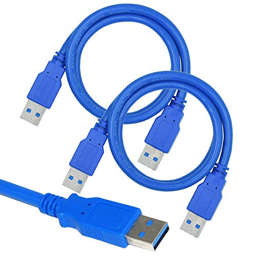 SAITECH IT 2 Pack 60cm (2 Feet) High Speed USB 3.0 Type A Male to Type A Male Cable -Blue