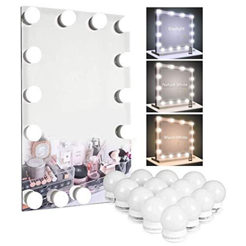 14 Bulbs Vanity Mirror Lights Hollywood Style LED Makeup Light Kit with Dimmable Color and Brightness Lighting Fixture Strip for Makeup Vanity Table Set in Dressing Room (Mirror Not Include)
14 Bulbs Vanity Mirror Lights Hollywood Style LED Makeup Light Kit with Dimmable Color and Brightness Lighting Fixture Strip for Makeup Vanity Table Set in Dressing Room (Mirror Not Include)